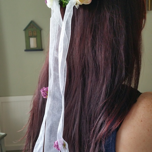 🌸Boho Floral hair Crown Prom, Wedding NWOT - Picture 7 of 8